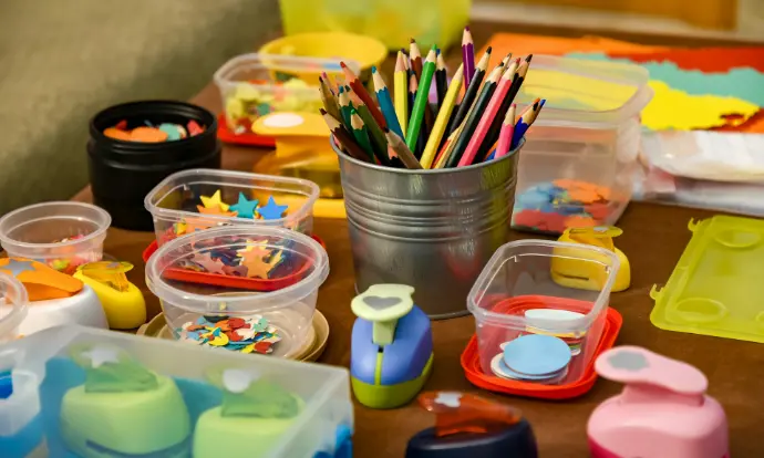 Art supplies for wellbeing art workshops